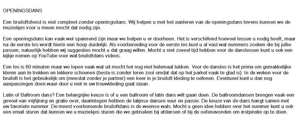 openingsdans voor uw huwelijk muziek